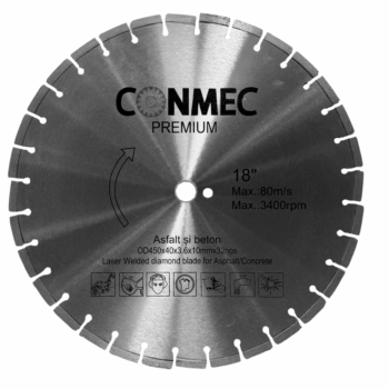 Disc diamantat COMBI CONMEC 450 mm pentru straturi mixte asfalt și beton armat